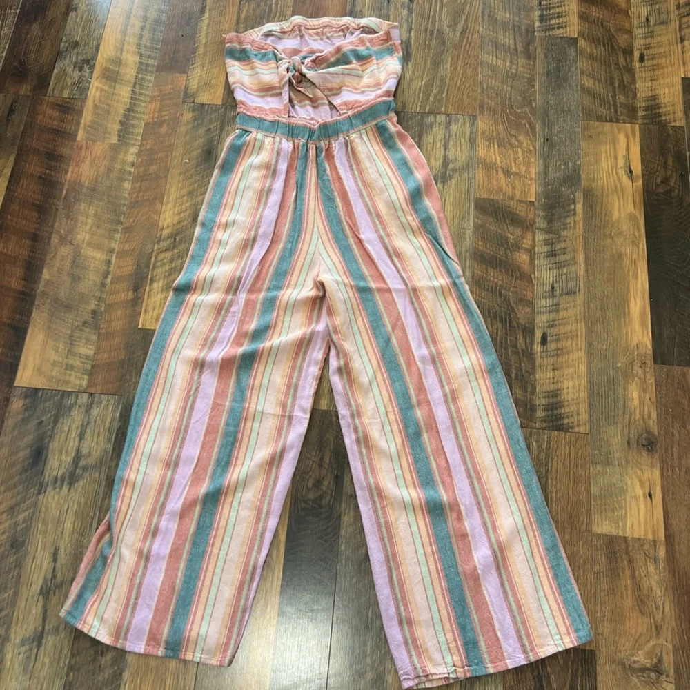 American Eagle Strapless Striped Jumpsuit - Picture 8 of 10